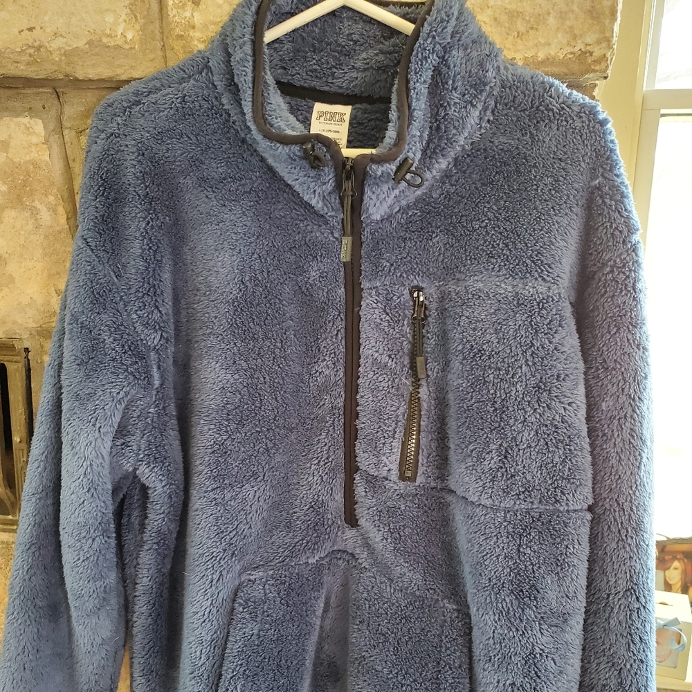 NWT PINK Blue fluffy pullover NWT